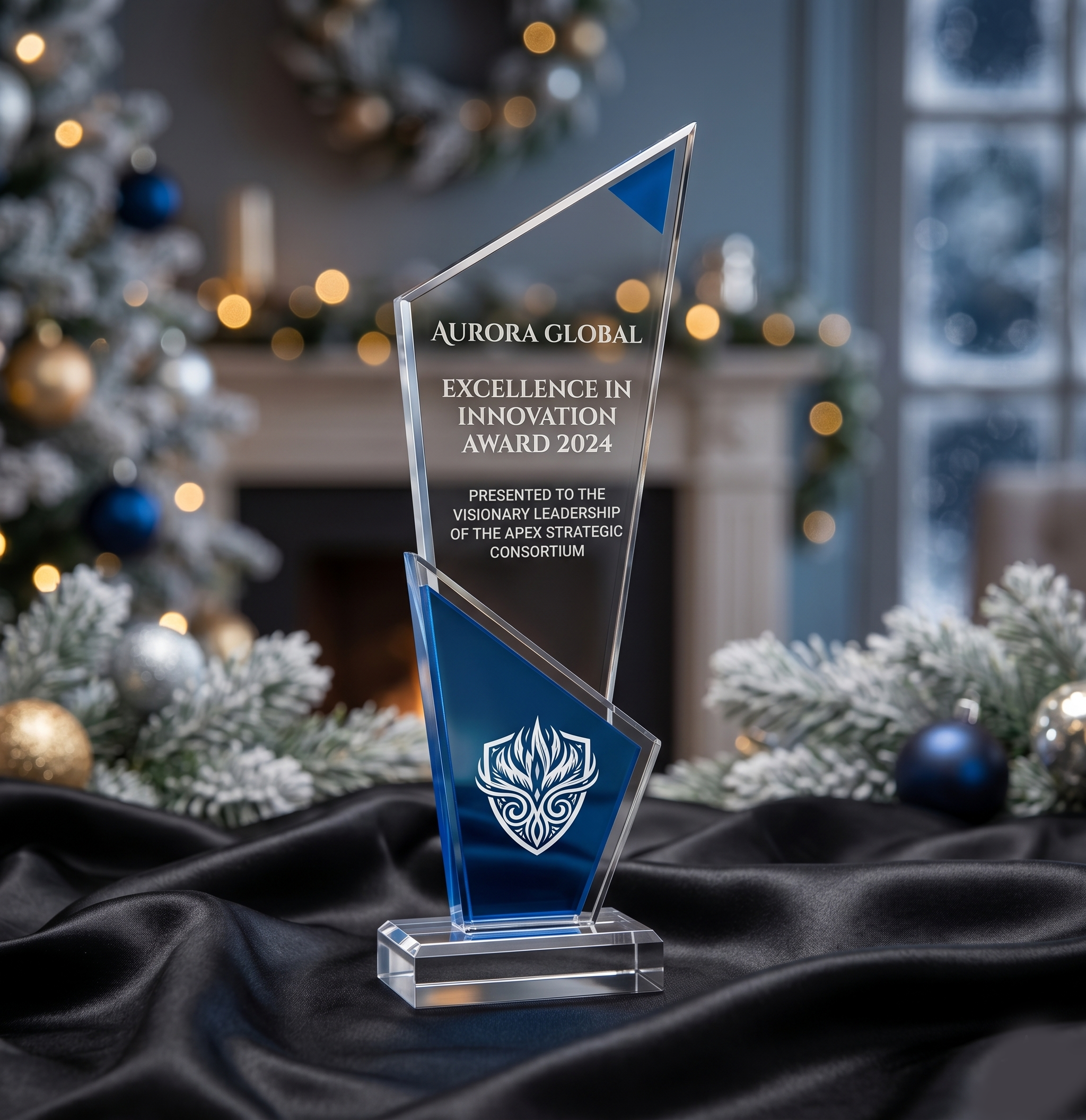 Premium Blue Acrylic Corporate Award Trophy