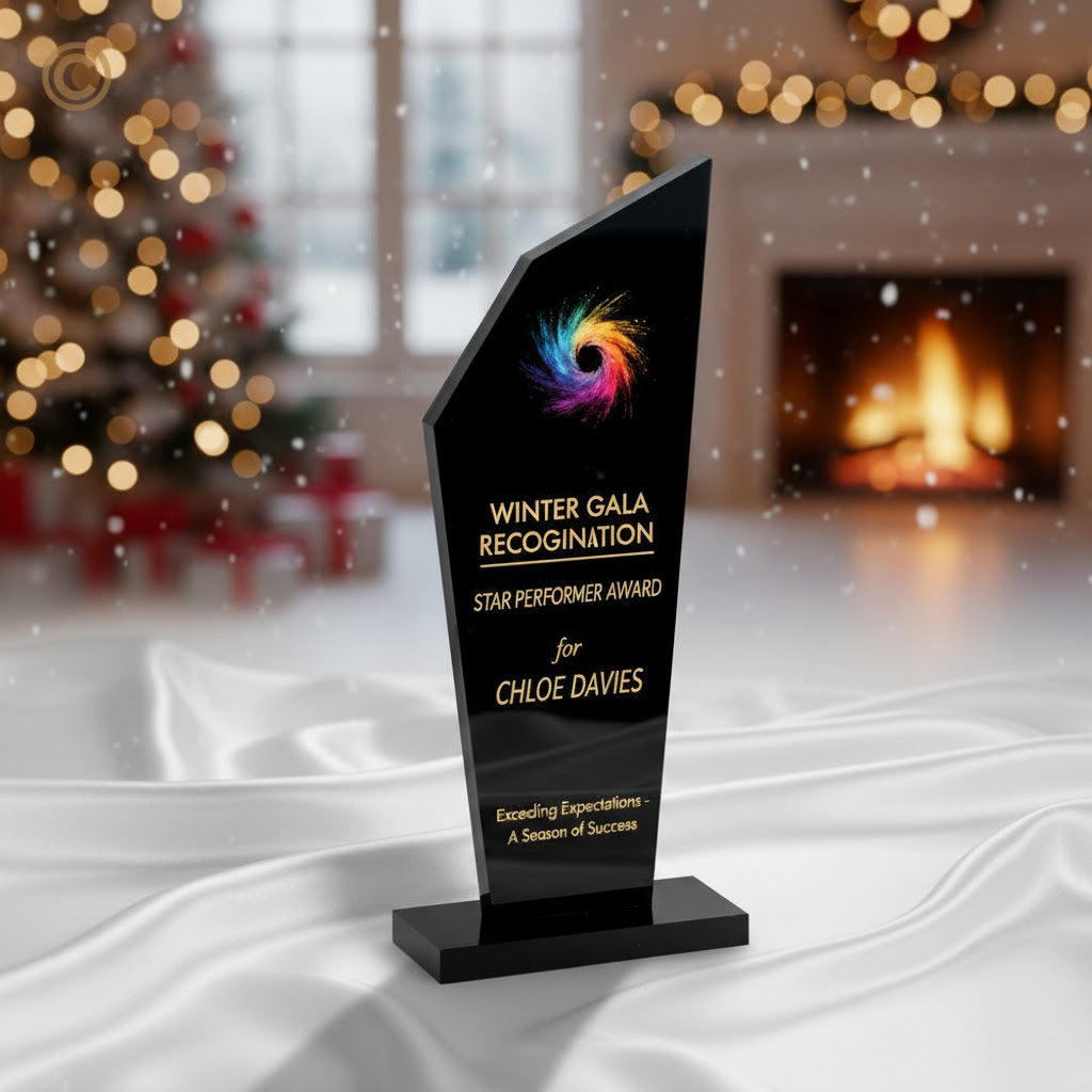 Acrylic memento with logo printing for corporate gift