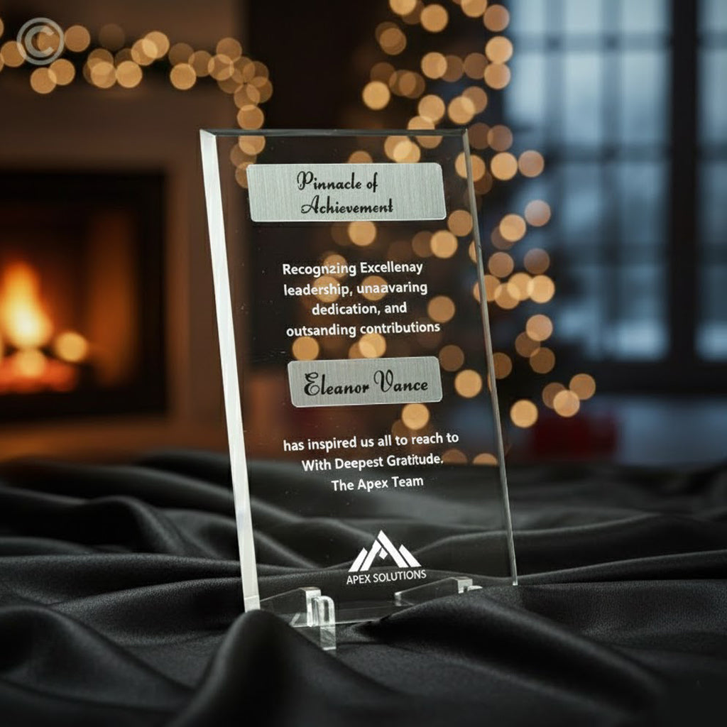 Acrylic printed text trophy
