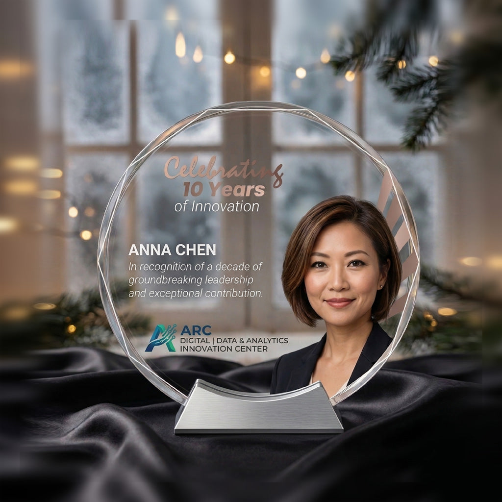 Custom Engraved Crystal Plaque Award – Executive Recognition Trophy