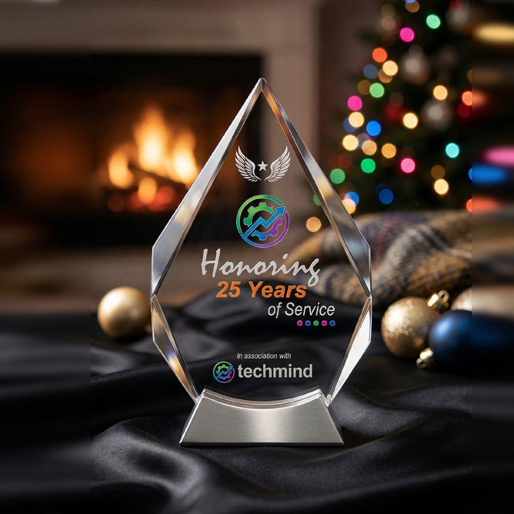 Personalized Glass Award Trophy for Leadership & Achievement 