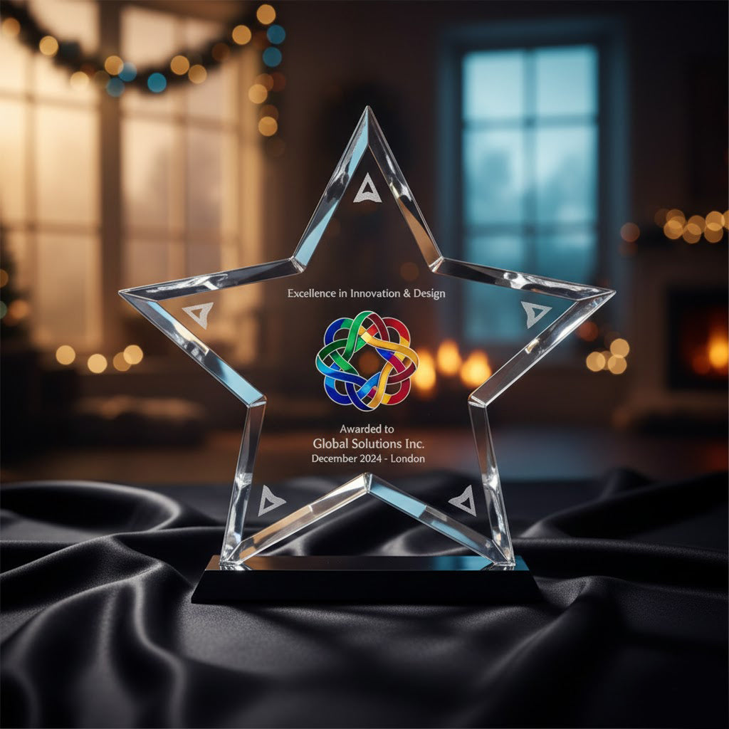 Customized acrylic trophy for office awards in Trivandrum