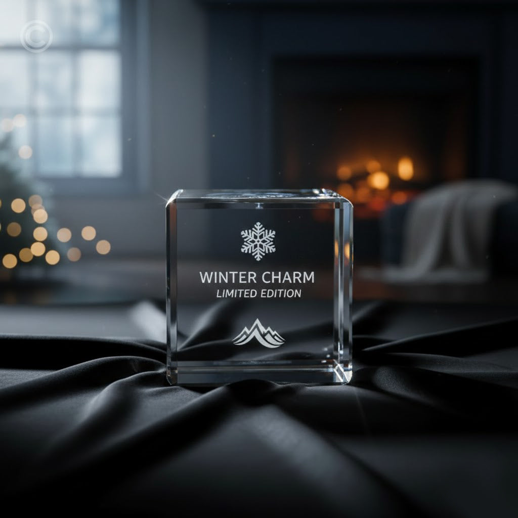 Luxury crystal award with engraving for corporate recognition