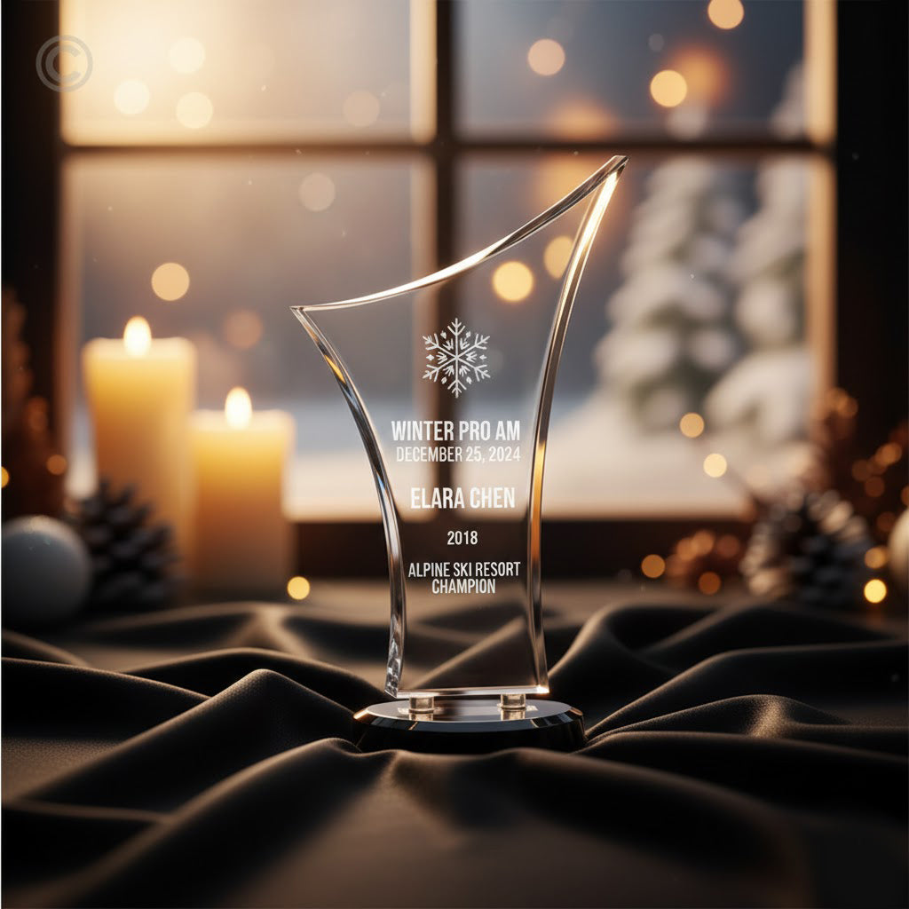 Name engraved acrylic trophy