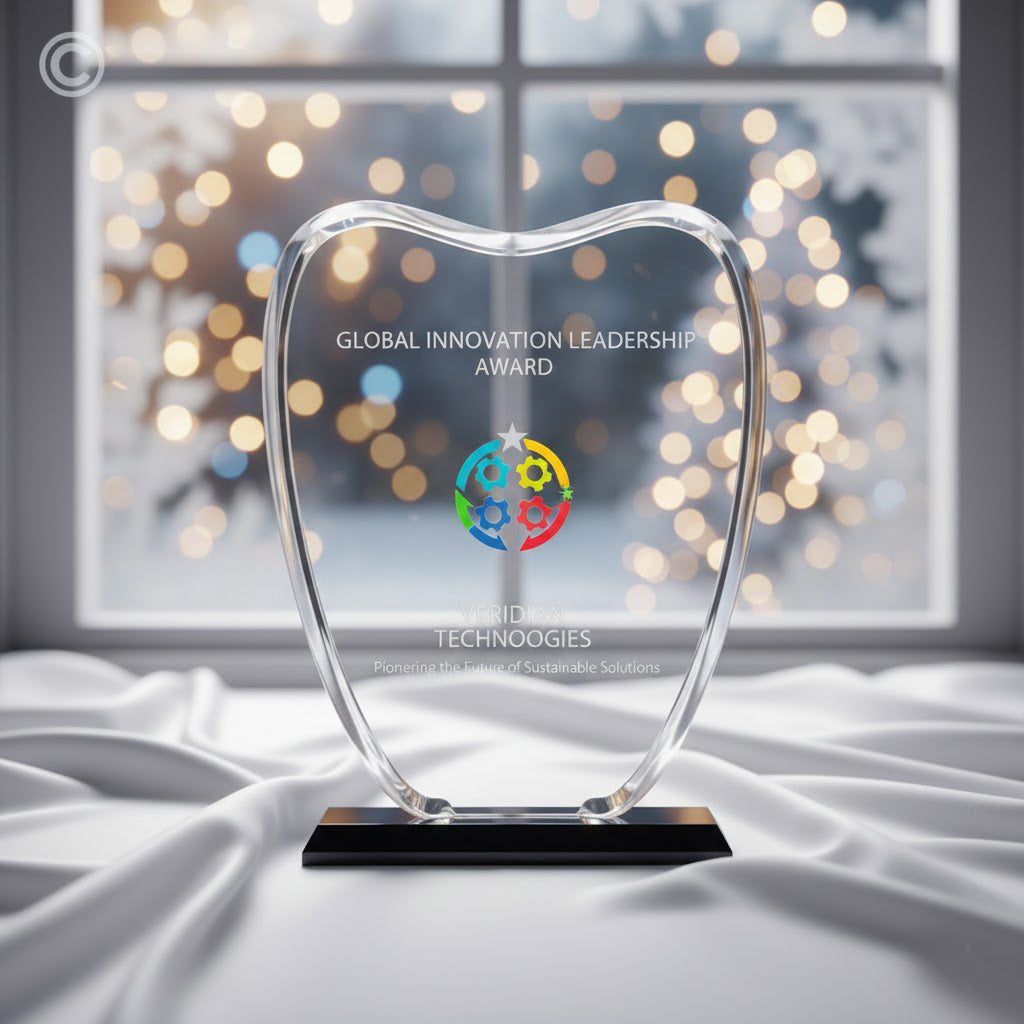Premium acrylic plaque with UV printing for corporate awards