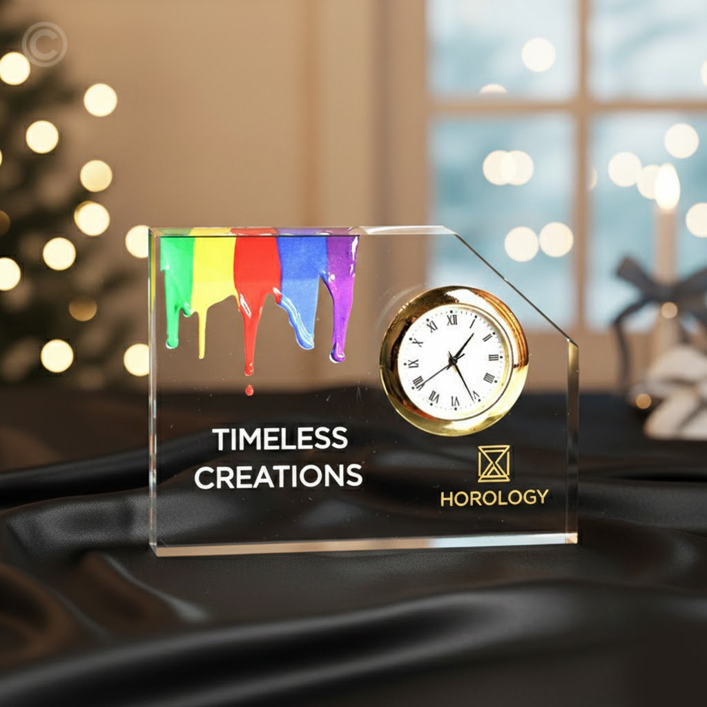 acrylic clock corporate gift custom branding